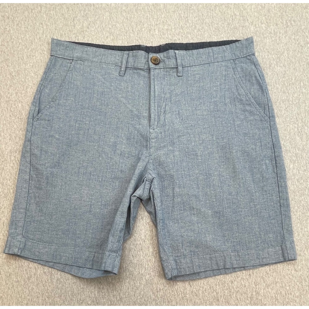 Jachs Shorts Mens 32 Blue Speckled Cotton Blend Stretch Bleecker 8" Inseam